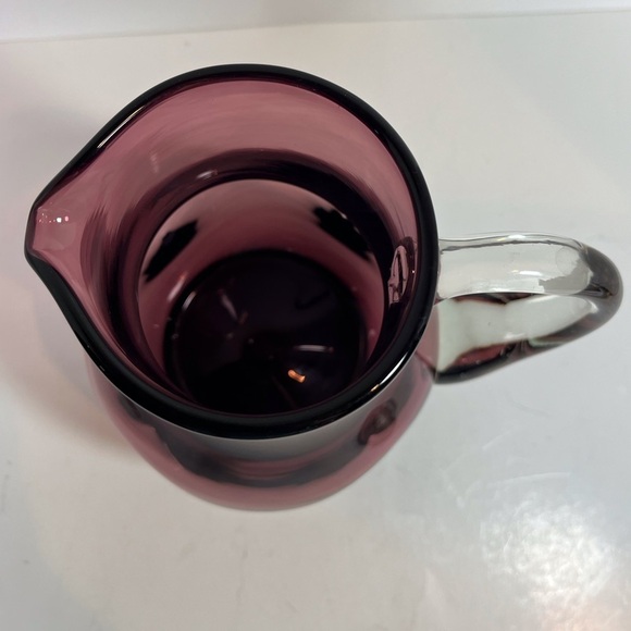 Vintage Amethyst Blown Bischoff Art Glass Pitcher - Picture 7 of 9